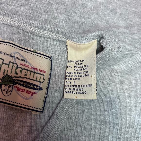 VTG Coliseum Men’s Vest Sz L Gray Striped Cotton V Neck Preppy Grandpacore - Picture 5 of 5